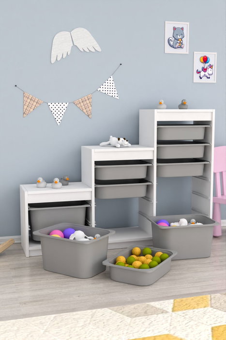 Hanah Home Armario Multiusos Blanco y Gris Hanah Home Armario Multiusos Blanco y Gris